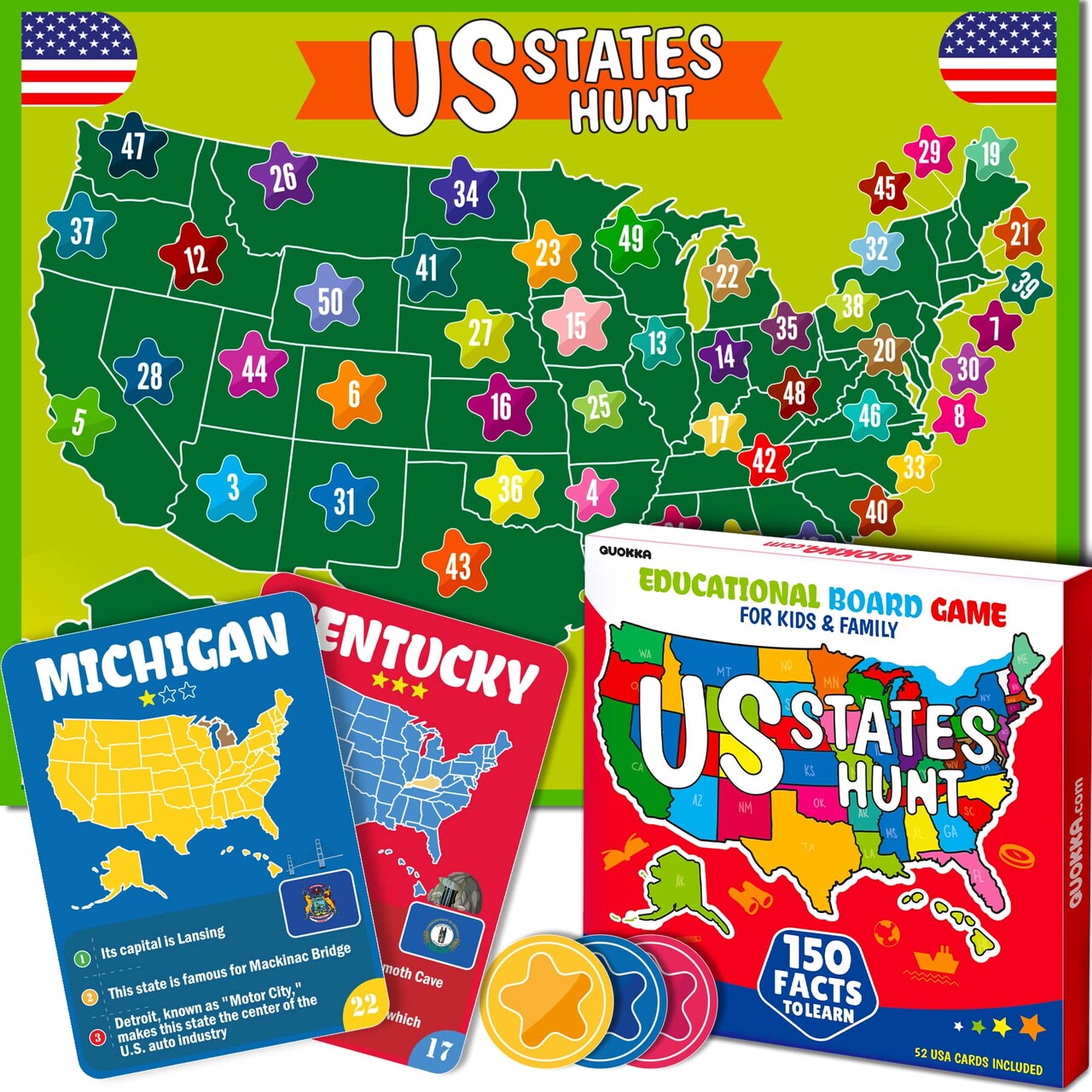 Board Game - States of America Geography for Kids and Families